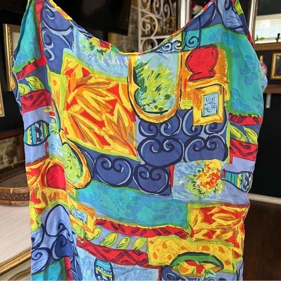 Vintage Robert Stock Silk Mini Dress Medium - Picture 2 of 8